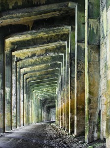 Concrete snow shed on the Iron Goat Trail near Wellington, Washington