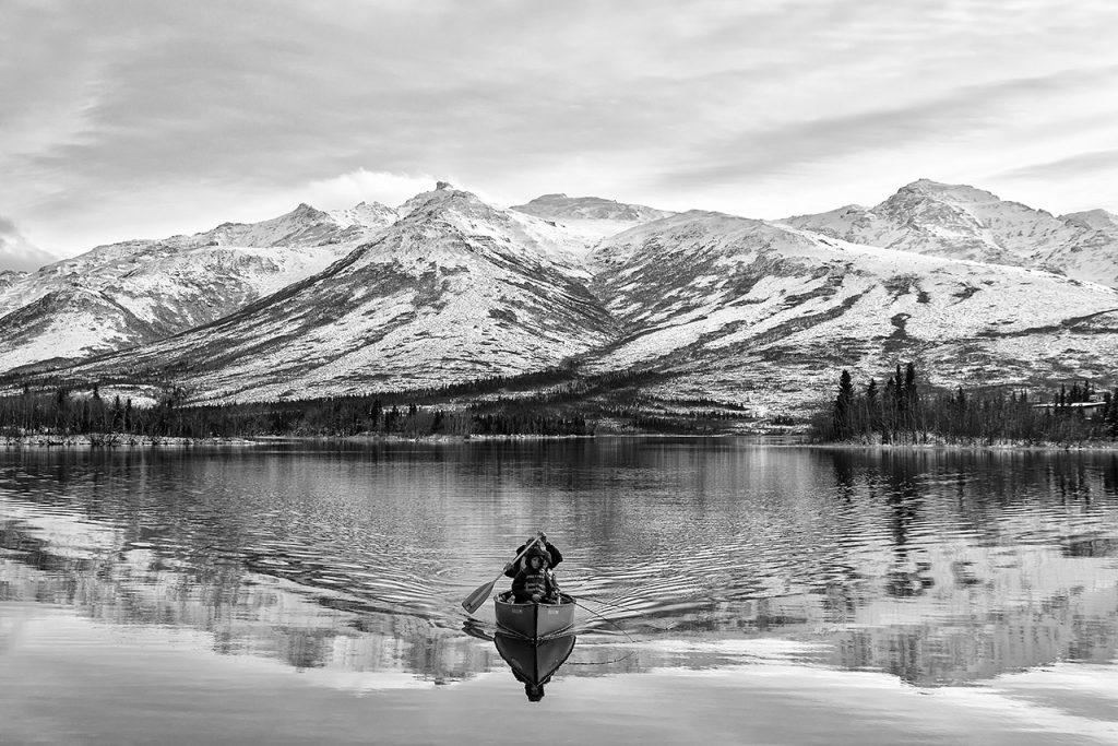 Canoe on Otto Lake in Healy, Alaska