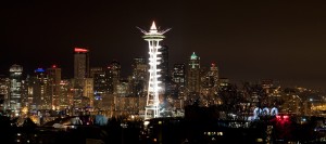 New Year's Eve Fireworks from the Space Needle at the Seattle Center. 2011