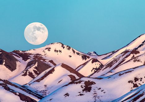 Moonrise over the Alaska Range