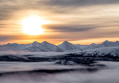 Nenana River valley and the Alaska Range.