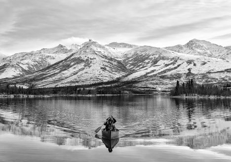 Canoe on Otto Lake in Healy, Alaska