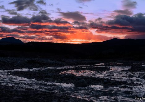 Sunrise over Dry Creek in Healy, Alaska